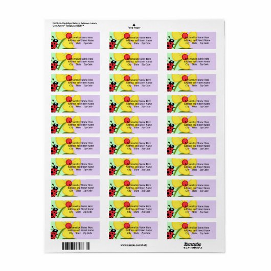 lieveheersbeestjesbloem etiket (Full Sheet)