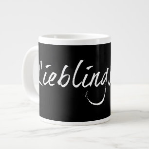 Lievelingspapa - witte Schrift 00001 Grote Koffiekop