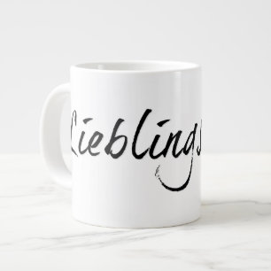 Lievelingspapa - zwarte letters 00001 grote koffiekop