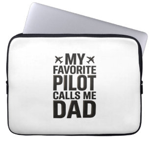 Lievelingspiloot noemt me papa vintage vliegtuig s laptop sleeve