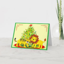 Lievende Leeuw & Tijger Kerstkaart Feestdagen Kaart