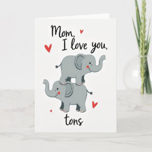 Lievende Moeder Olifant Kunstkaart Kaart