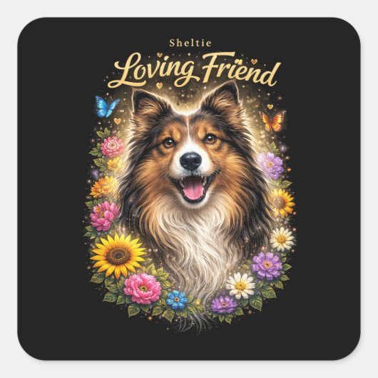 Lievende Vriend Vierkante Sticker (Voorkant)