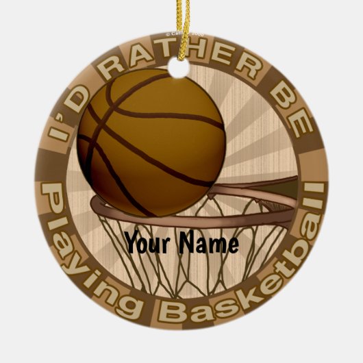 Liever Basketbal Spelen Keramisch Ornament (Voorkant)