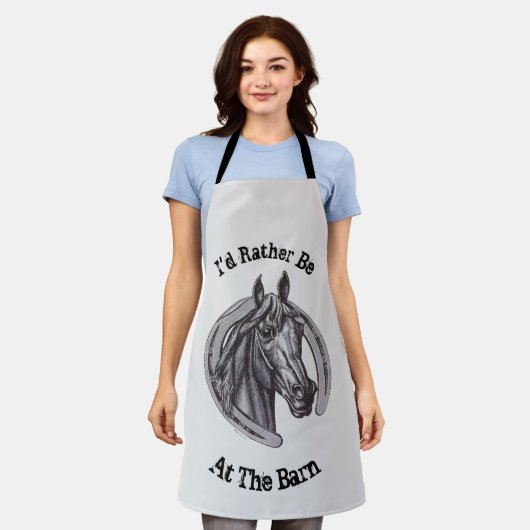 Liever bij Barn Horse Lover Animal Schort (Gedragen)