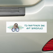 Liever bij de Vogel met Hawk en verrekijker Bumpersticker (Op auto)
