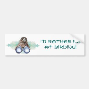 Liever bij de Vogel met Hawk en verrekijker Bumpersticker