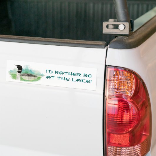 Liever bij het meer met Waterverf Loon Bumpersticker (Op Truck)