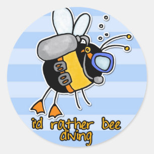 liever bijenduiken ronde sticker