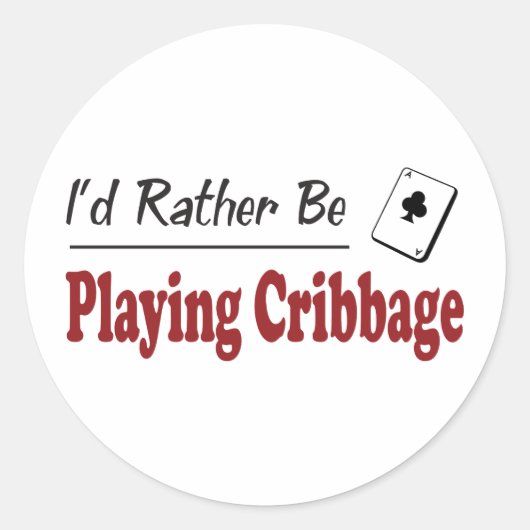 Liever cribbage spelen ronde sticker (Voorkant)