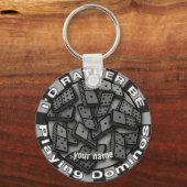 Liever Domino's aangepaste naam afspelen Sleutelhanger (Voorkant)
