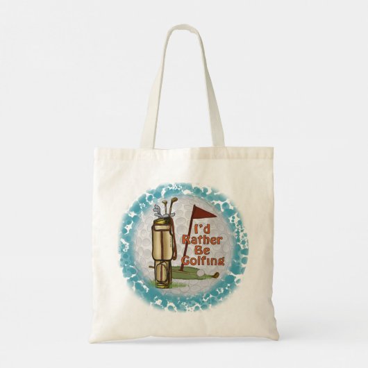 Liever golf spelen tote bag (Achterkant)