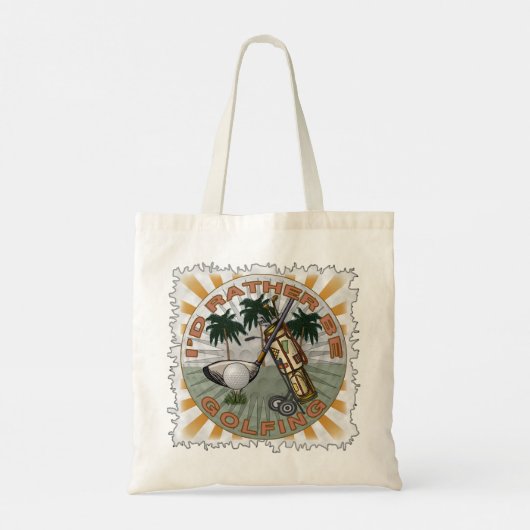 Liever golf spelen tote bag (Achterkant)