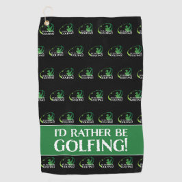 Liever Golfen Moderne Golfer Sport Zwart Groen Golfhanddoek