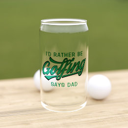 Liever golfen zegt papa golfer monogrammed blikvorm glas