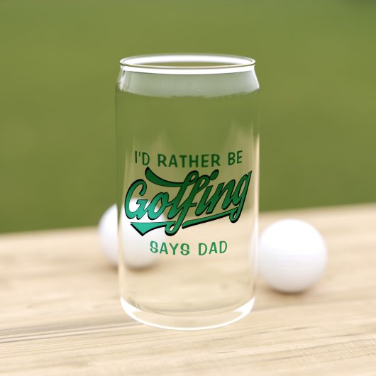 Liever golfen zegt papa golfer monogrammed blikvorm glas
