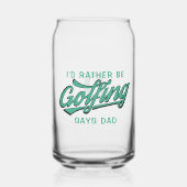 Liever golfen zegt papa golfer monogrammed blikvorm glas (Voorkant)