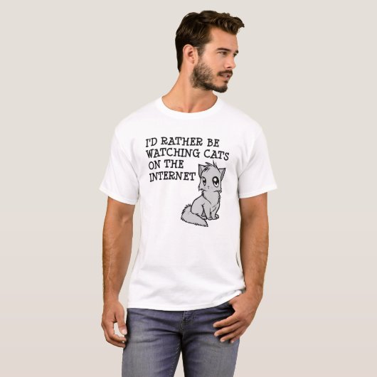 Liever Grappige Katten Tshirt Kijken (Voorkant volledig)