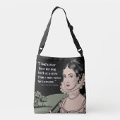 "Liever hoor mijn hond blaffen" Trendy Modern Quot Crossbody Tas (Achterkant)