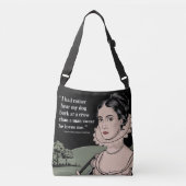 "Liever hoor mijn hond blaffen" Trendy Modern Quot Crossbody Tas (Voorkant)