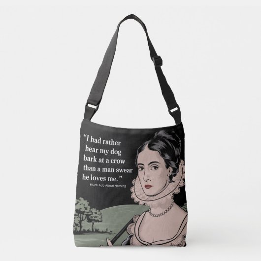 "Liever hoor mijn hond blaffen" Trendy Modern Quot Crossbody Tas (Voorkant)