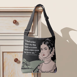 "Liever hoor mijn hond blaffen" Trendy Modern Quot Crossbody Tas