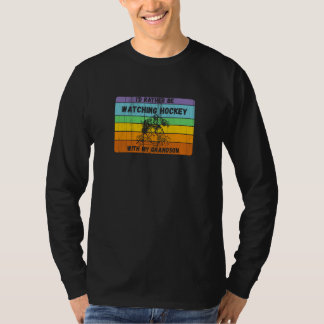 Liever ijshockeyen met kleinkind Retro ijshockey T-shirt