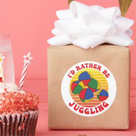 Liever jongleren Grappige Juggler Quote Party Favo Ronde Sticker (Feest)