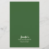 Liever kamperen Bachelorette Party Game Groen Flyer (Achterkant)