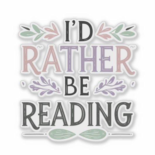 Liever Lezen – Sticker met Felle Pastel Bloemen (Voorkant)