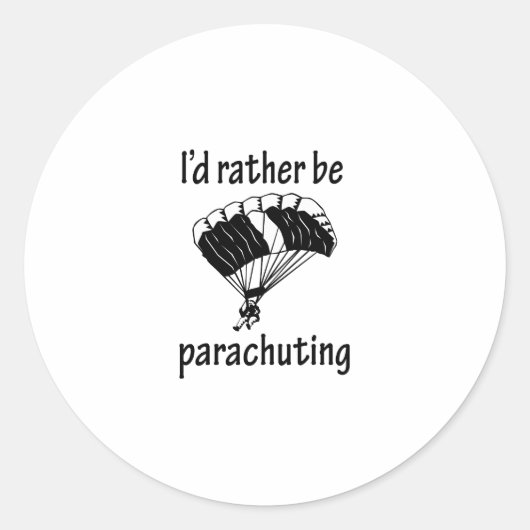 Liever parachutespringen ronde sticker (Voorkant)