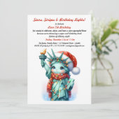 Liever Patriottische Winter Verjaardagsuitnodiging Kaart (Staand voorkant)