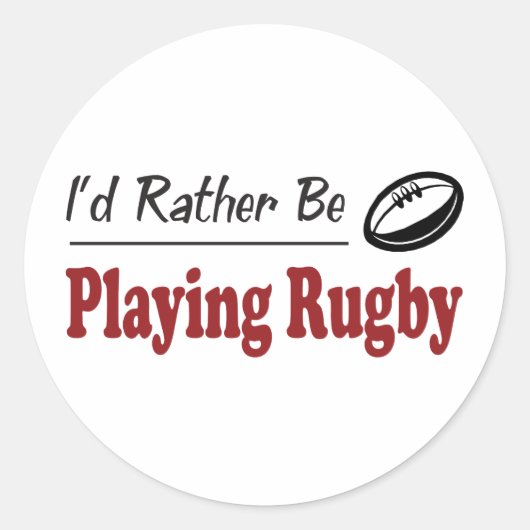 Liever rugby spelen ronde sticker (Voorkant)