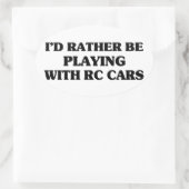 Liever spelen met RC-auto's Ovale Sticker (Tas)