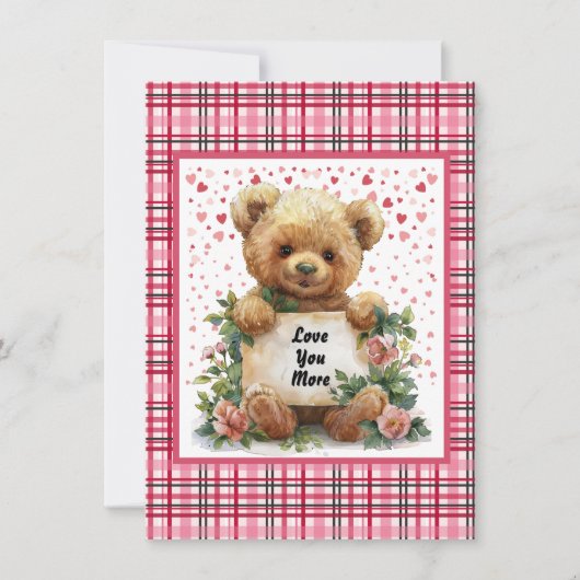 Liever Teddybeer Valentijnsdag-gedichtkaart Feestdagenkaart (Voorkant)