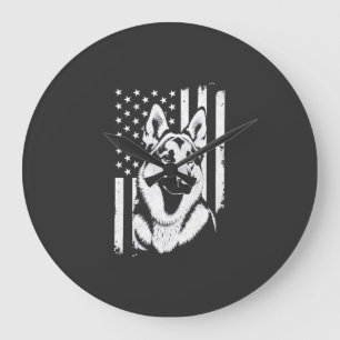 Liever van Duitse Herdershond USA Amerikaanse Vlag Grote Klok