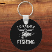 Liever Vissen Grappig Visser Geschenk Hob Sleutelhanger (Voorkant)