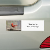 Liever vogel kijken bumper sticker (kardinaal) (Op auto)