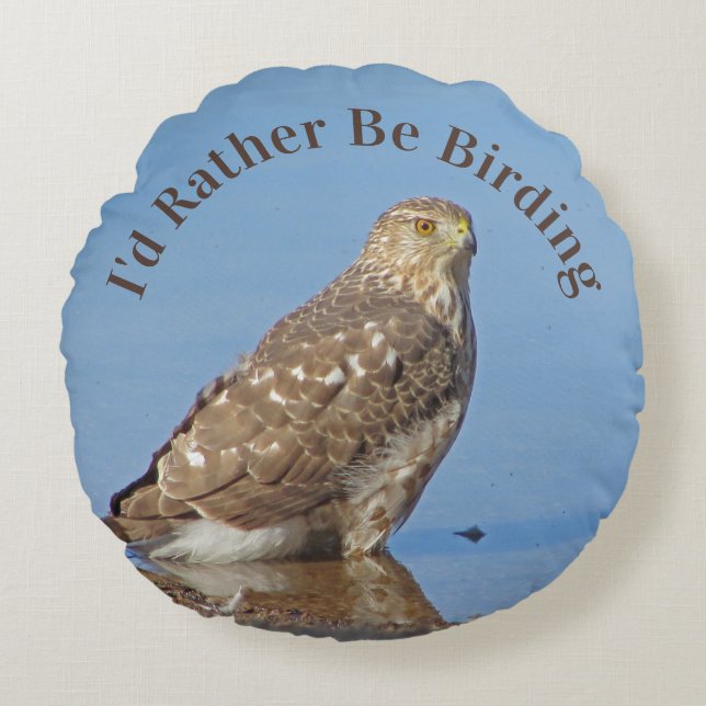 Liever Vogelhobby Raptor Bird Hawk Birder Rond Kussen (Voorkant)