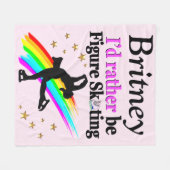 LIEVER WORDEN FIGUUR SCHAATSEN CUSTOM FLEECE DEKEN (Voorkant (Horizontaal))