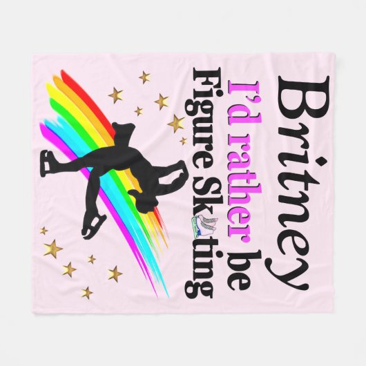 LIEVER WORDEN FIGUUR SCHAATSEN CUSTOM FLEECE DEKEN (Voorkant (Horizontaal))