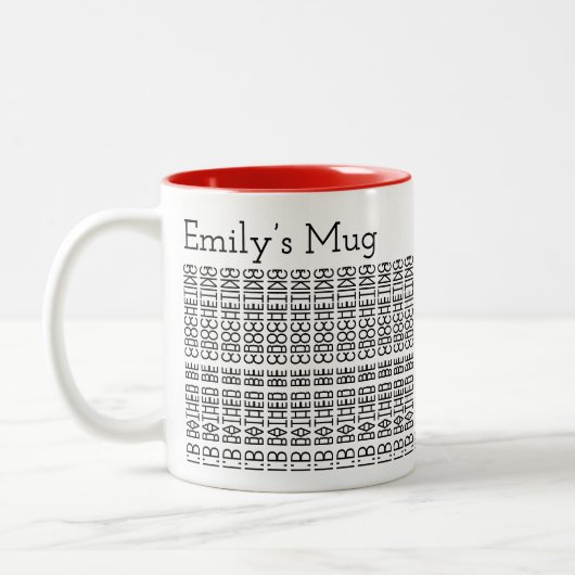 Liever zijn haken & naam 154BW Verborgen bericht Tweekleurige Koffiemok (Links)