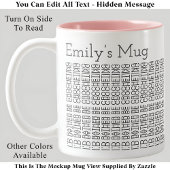 Liever zijn haken & naam 154GW Verborgen bericht Tweekleurige Koffiemok