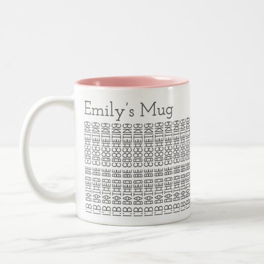 Liever zijn haken & naam 154GW Verborgen bericht Tweekleurige Koffiemok (Links)