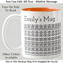 Liever zijn Quilting & Naam 154BW Verborgen Berich Tweekleurige Koffiemok