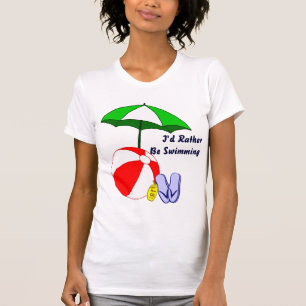 Liever zwemmen strand bal paraplu T-shirt