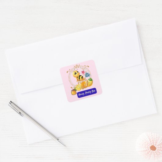 Lieverd, bij vierkante sticker (Envelop)