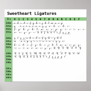 Lieverd lettertype ligaturen poster