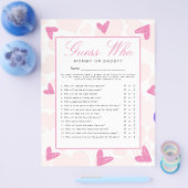 Lieverd 'Raad eens wie' Baby shower spel Flyer (Enkel)
