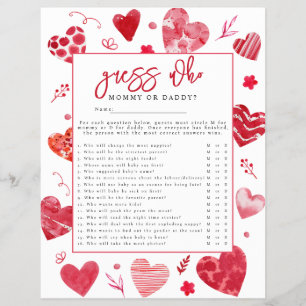 Lieverd 'Raad eens wie' Baby shower spel Flyer